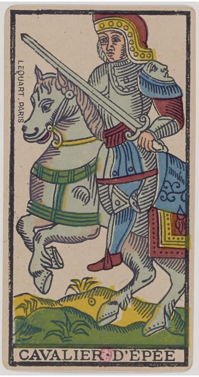 Cavalier d’Épée, lame du Tarot de Marseille