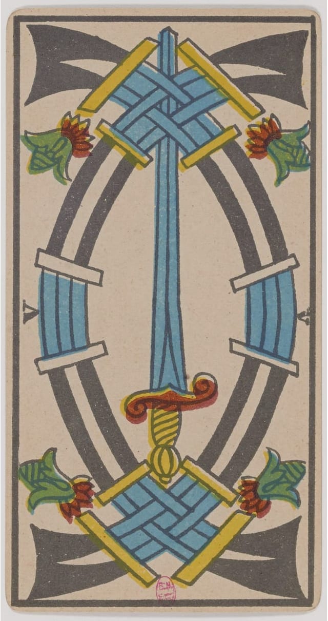 Cinq d’Épée, lame du Tarot de Marseille