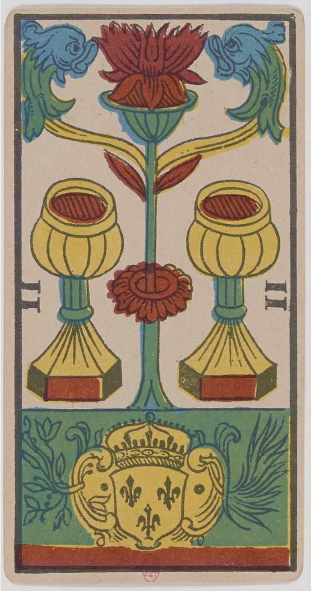 Deux de Coupe, lame du Tarot de Marseille