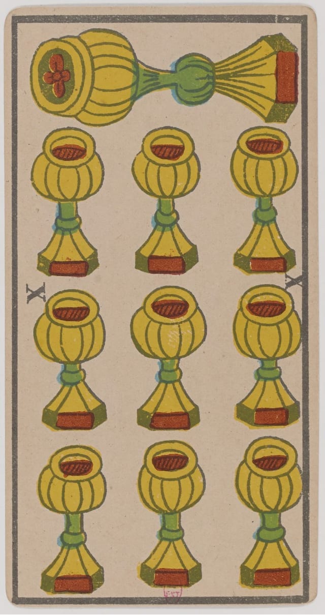 Dix de Coupe, lame du Tarot de Marseille