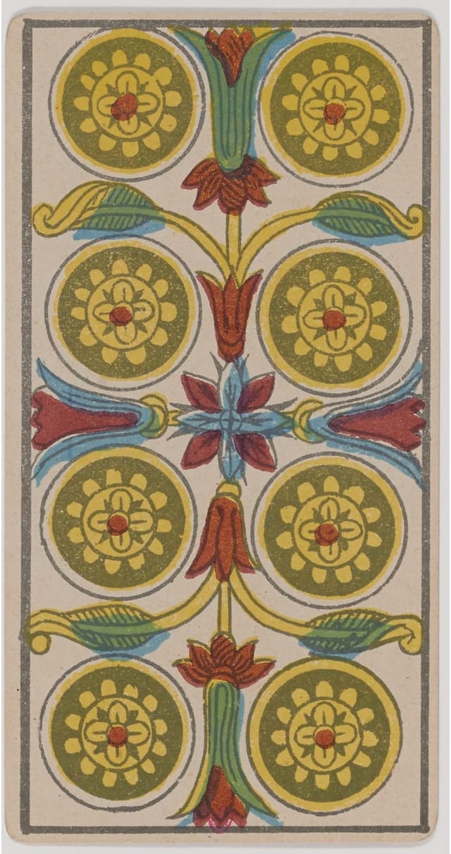 Huit de Denier, lame du Tarot de Marseille