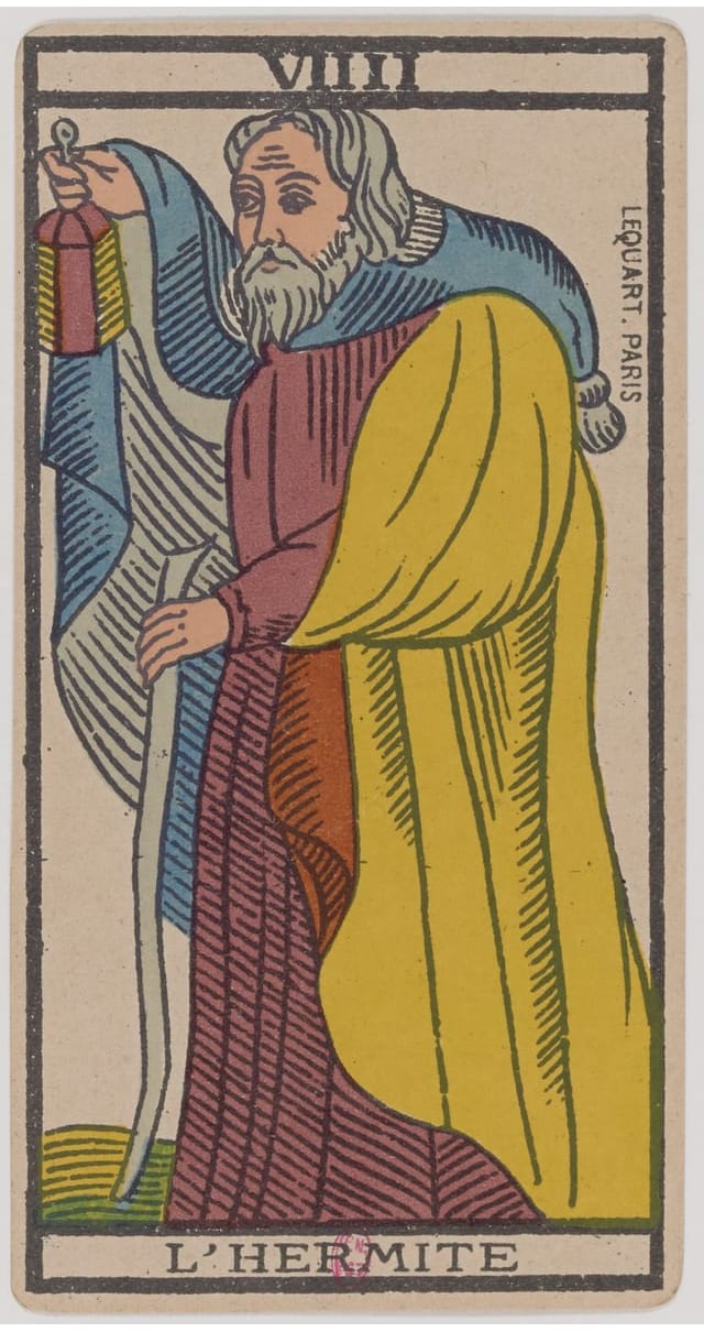 L’Ermite, lame du Tarot de Marseille