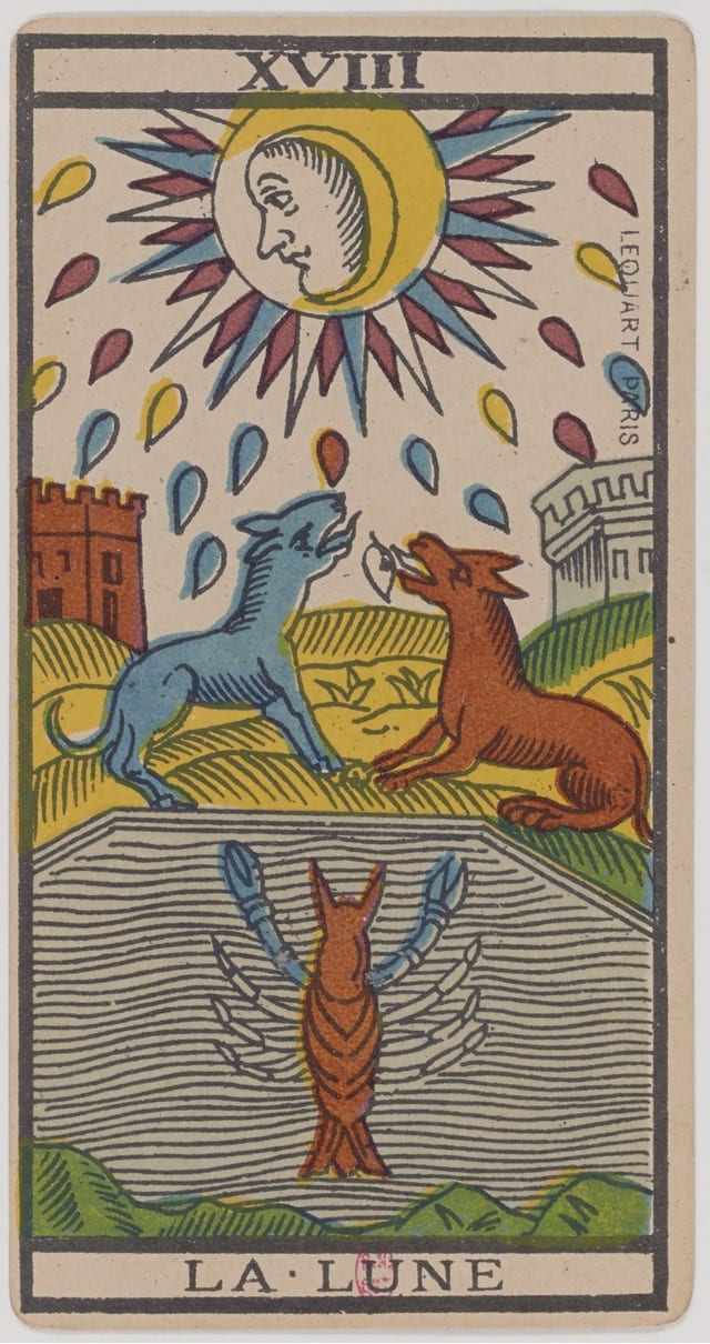 La Lune, lame du Tarot de Marseille