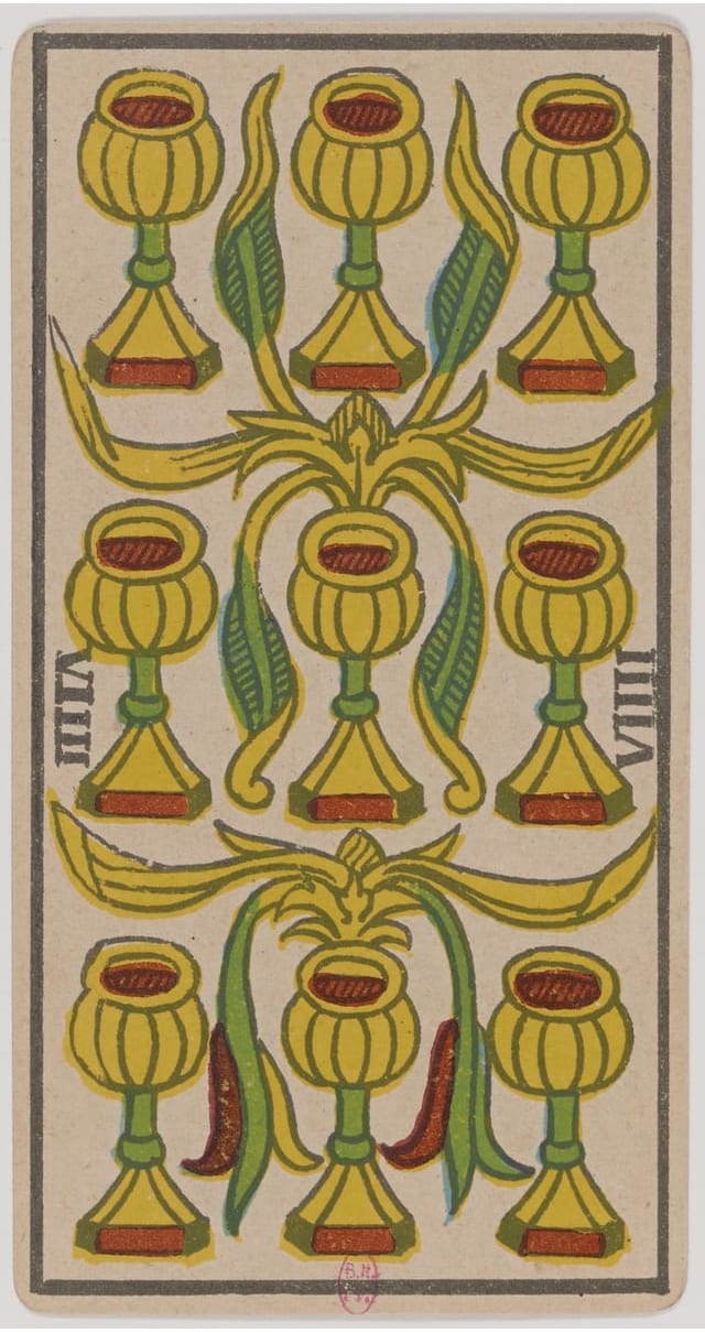 Neuf de Coupe, lame du Tarot de Marseille