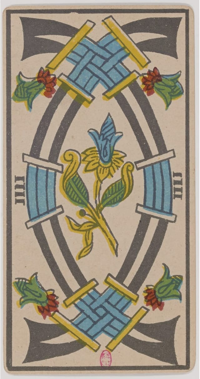 Quatre d’Épée, lame du Tarot de Marseille