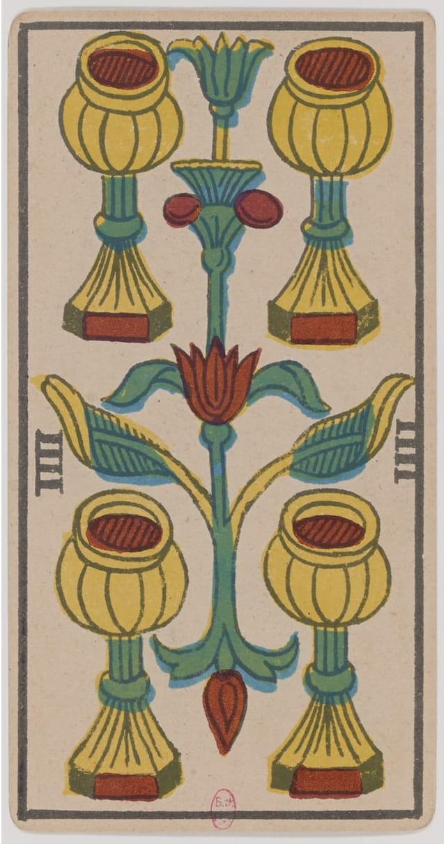 Quatre de Coupe, lame du Tarot de Marseille