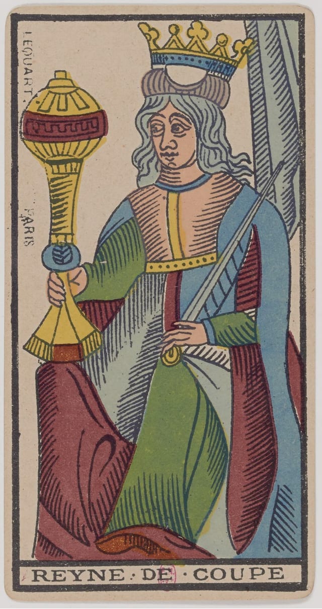 Reine de Coupe, lame du Tarot de Marseille