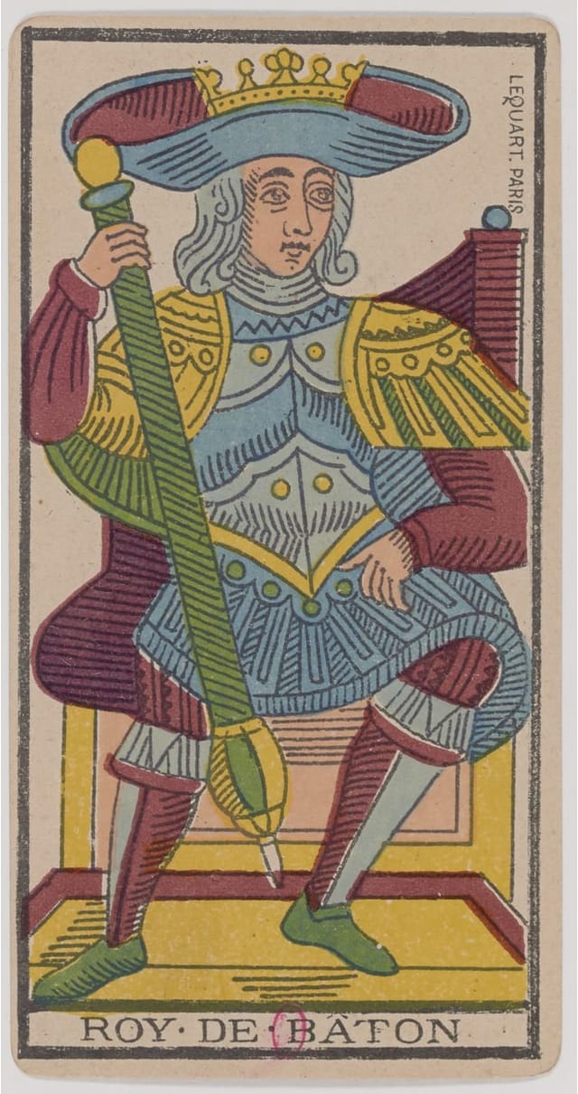 Roi de Bâton, lame du Tarot de Marseille