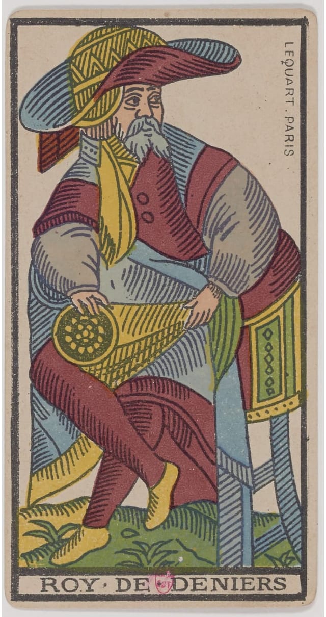 Roi de Denier, lame du Tarot de Marseille