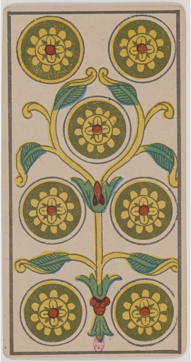 Sept de Denier, lame du Tarot de Marseille