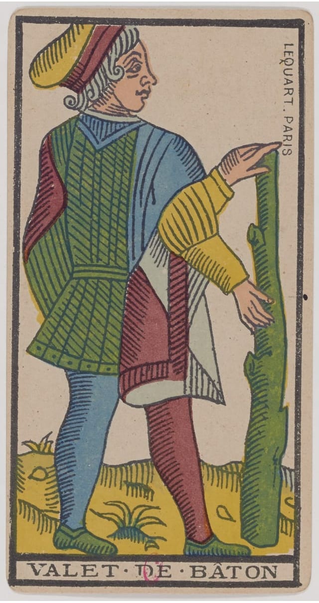 Valet de Bâton, lame du Tarot de Marseille