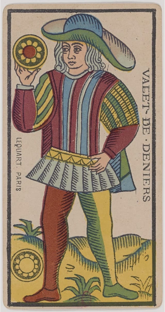 Valet de Denier, lame du Tarot de Marseille